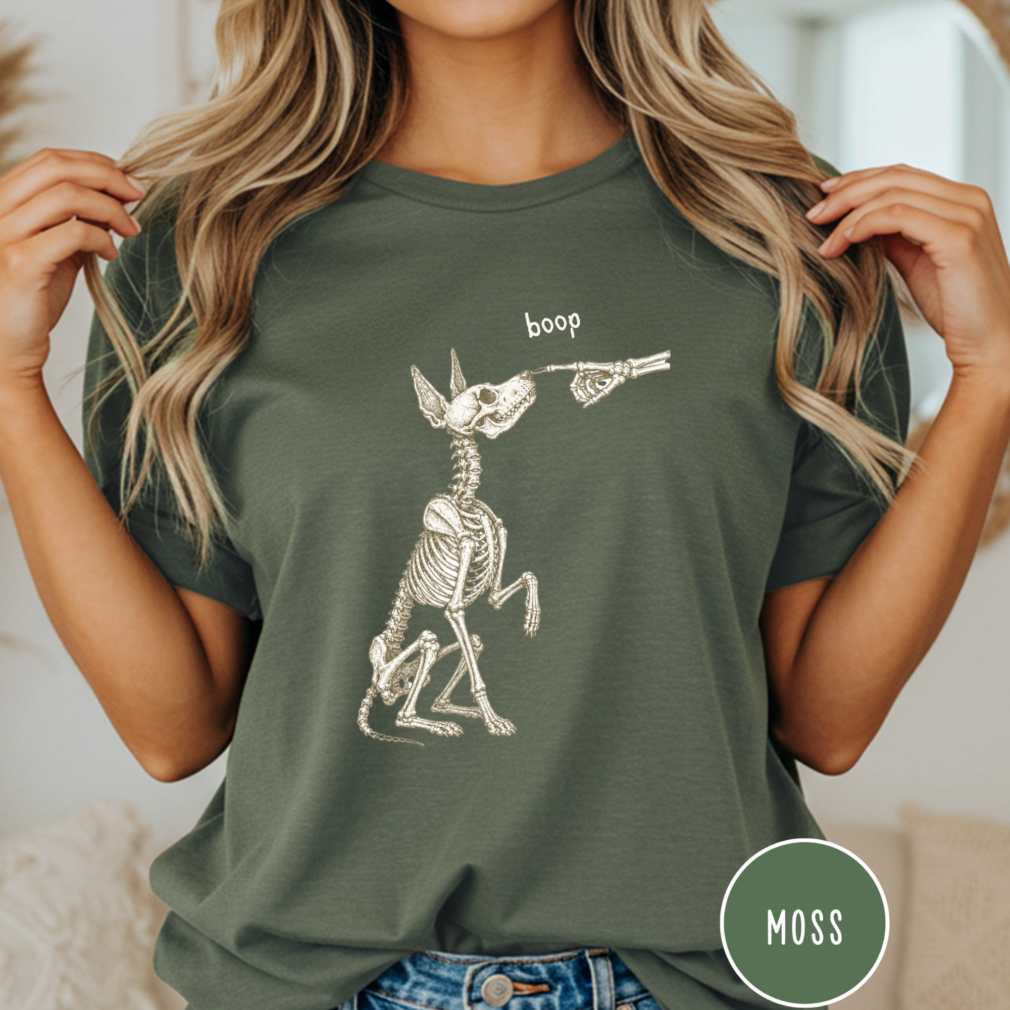Skeleton Dog Boop  T-shirt