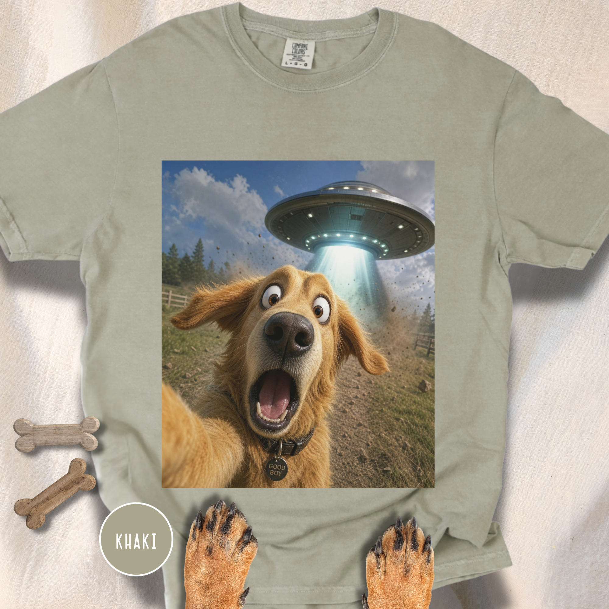 Dog UFO Selfie T-shirt
