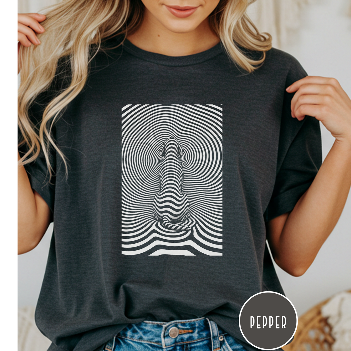Gazing into Eternity Optical Art T-shirt