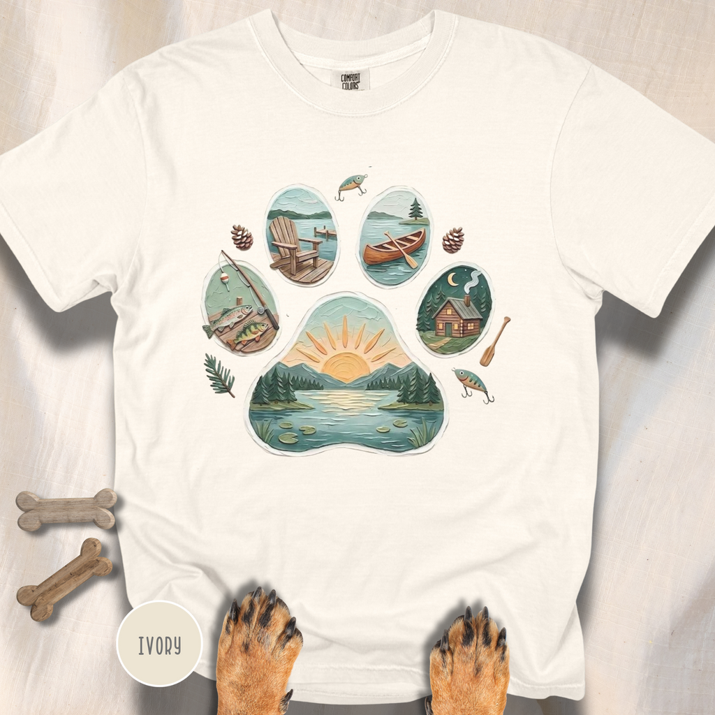 Lake Life Dog Paw T-Shirt
