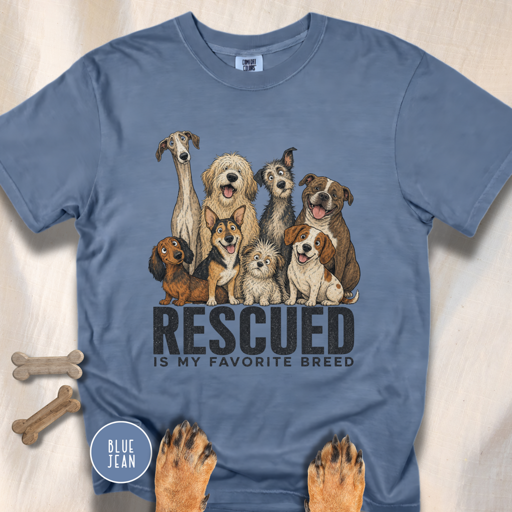 Rescued is My Favorite Breed Group Photo T-shirt