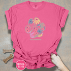 Stay Pawsitive Floral Paw Print T-Shirt