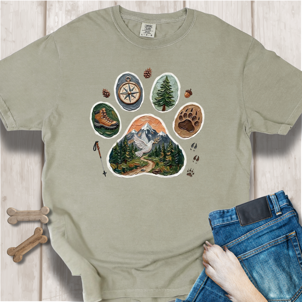 Trail Dog Paw Comfort Colors T-Shirt