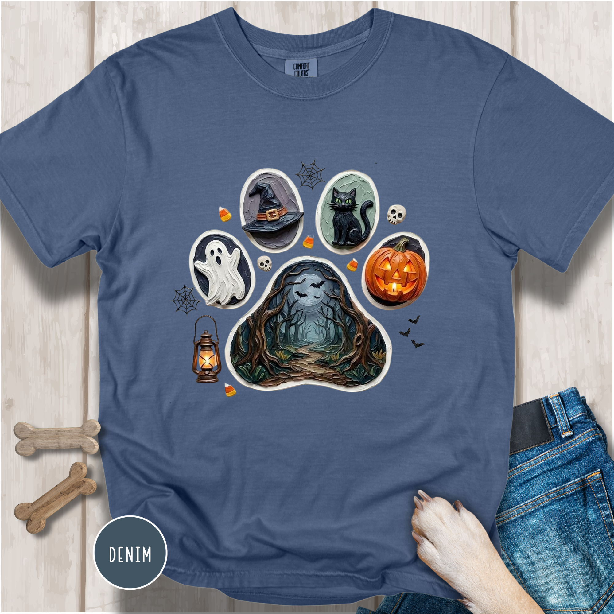 Spooky Season Dog Paw Comfort Colors T-Shirt