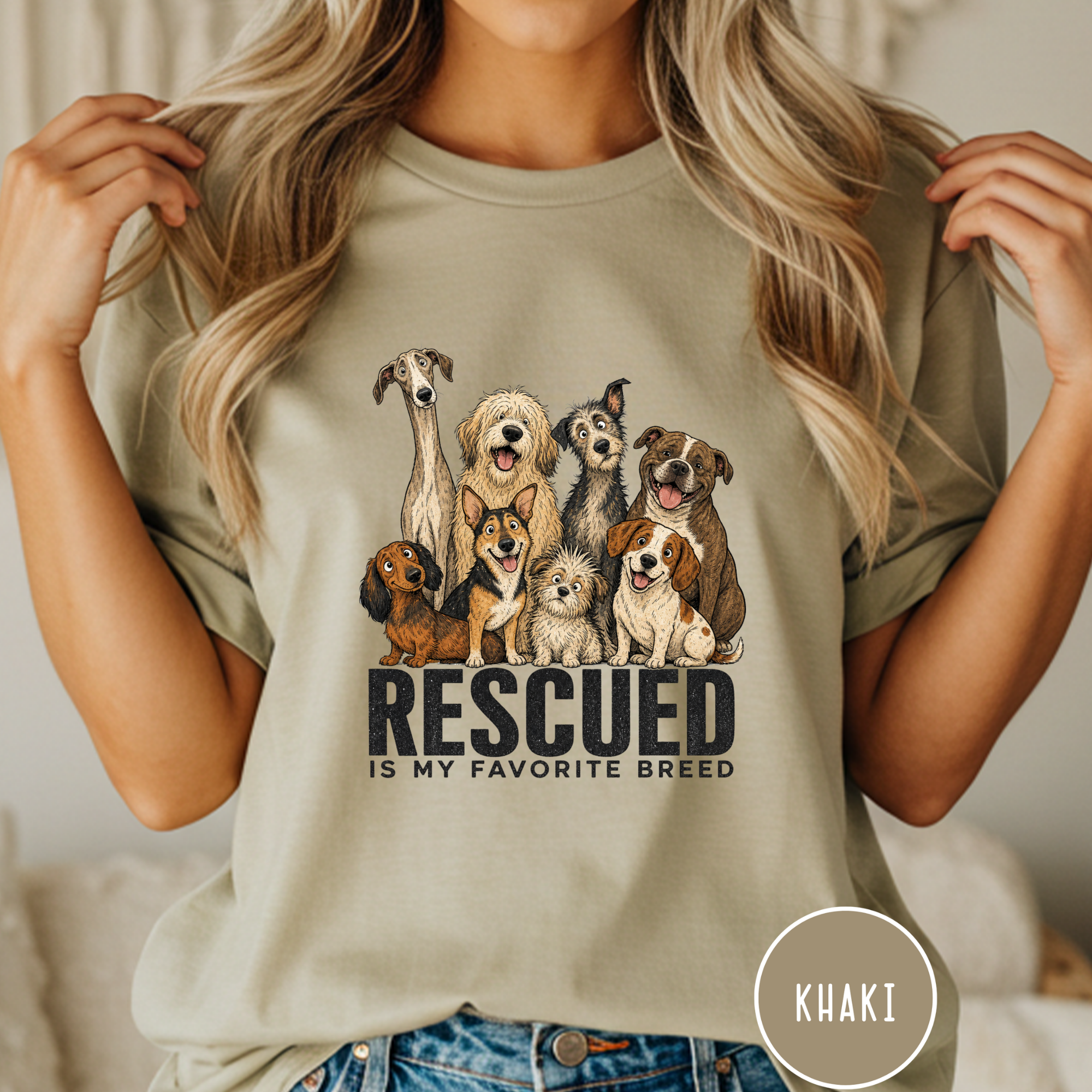 Rescued is My Favorite Breed Group Photo T-shirt