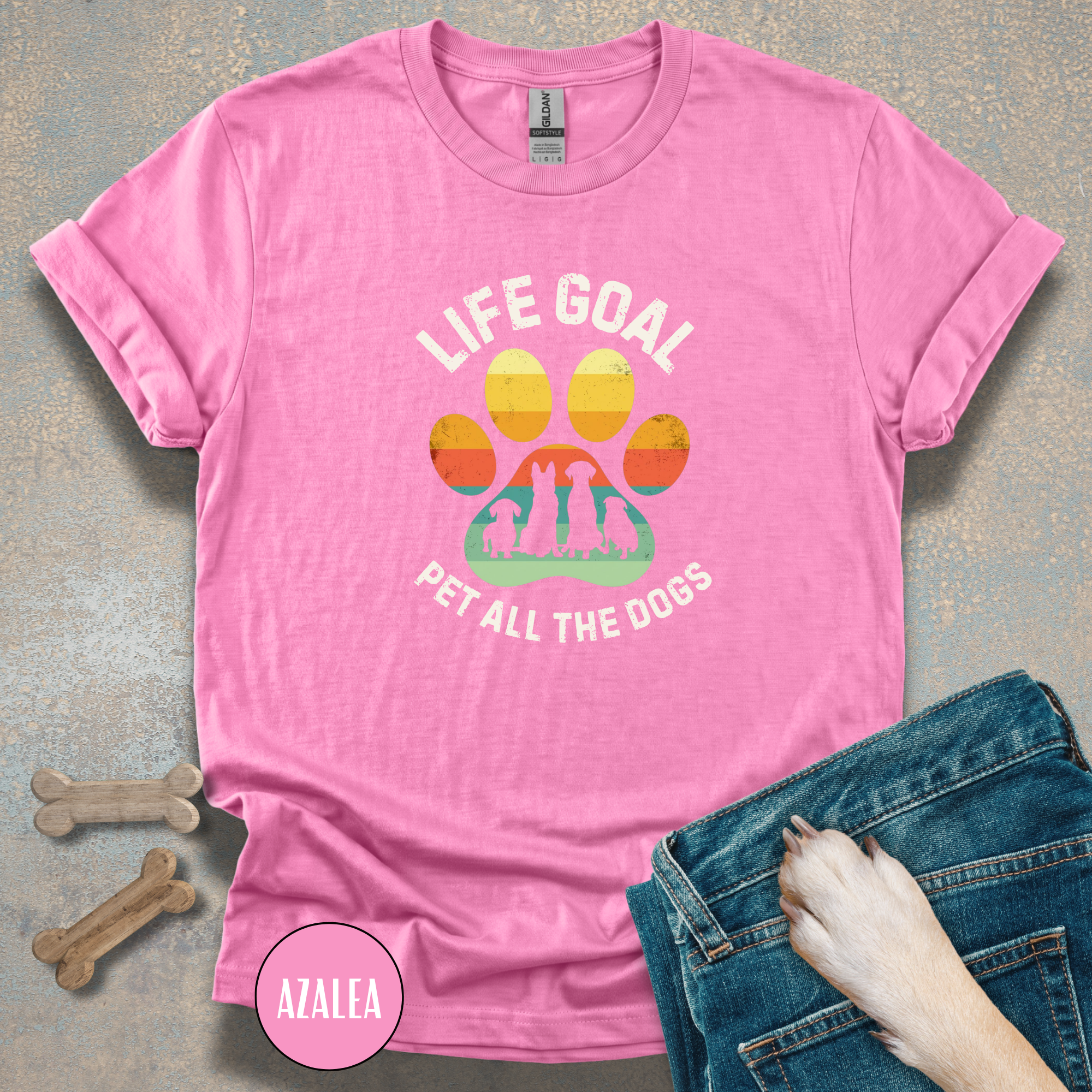 Life Goal: Pet All The Dogs T-Shirt | Funny Dog Lover Shirt