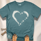 Brushstroke Heart Dog Paw T-Shirt