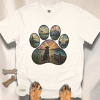 Sail Away Stained Glass Paw Print T-shirt