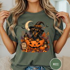 Dachshund in a Jack-o-Lantern T-shirt