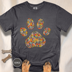 Fall Flowers Dog Paw T-shirt