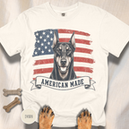 Doberman American Made USA flag T-shirt