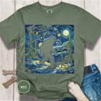 Big Foot walks the Dog on a Starry Night T-Shirt
