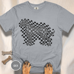 Checkerboard Dog Optical Art T-shirt