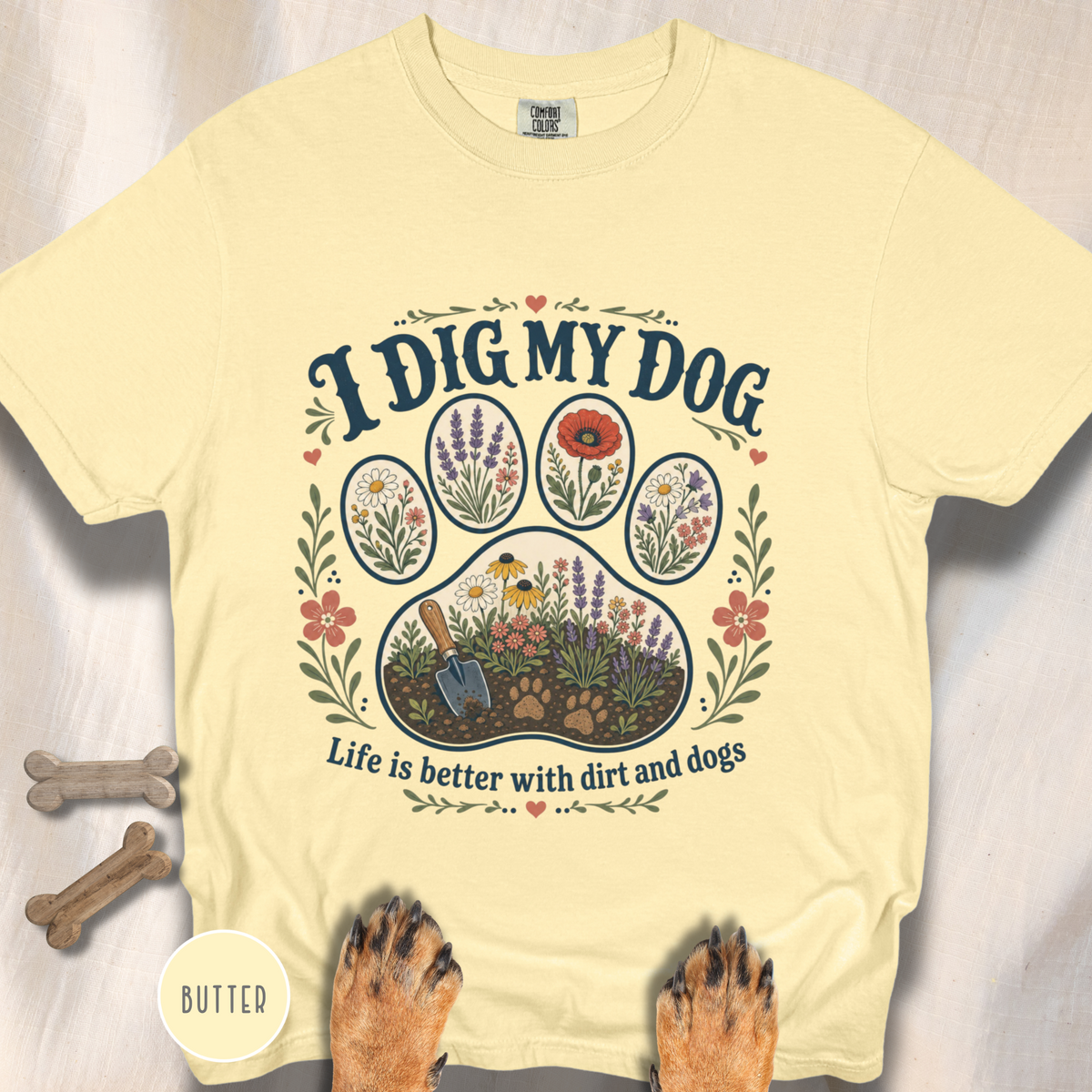 I Dig My Dog Paw Print T-shirt