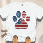 USA Pawtriot Dog Paw T-shirt