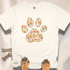 Fall Flowers Dog Paw T-shirt