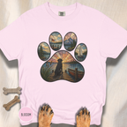 Sail Away Stained Glass Paw Print T-shirt