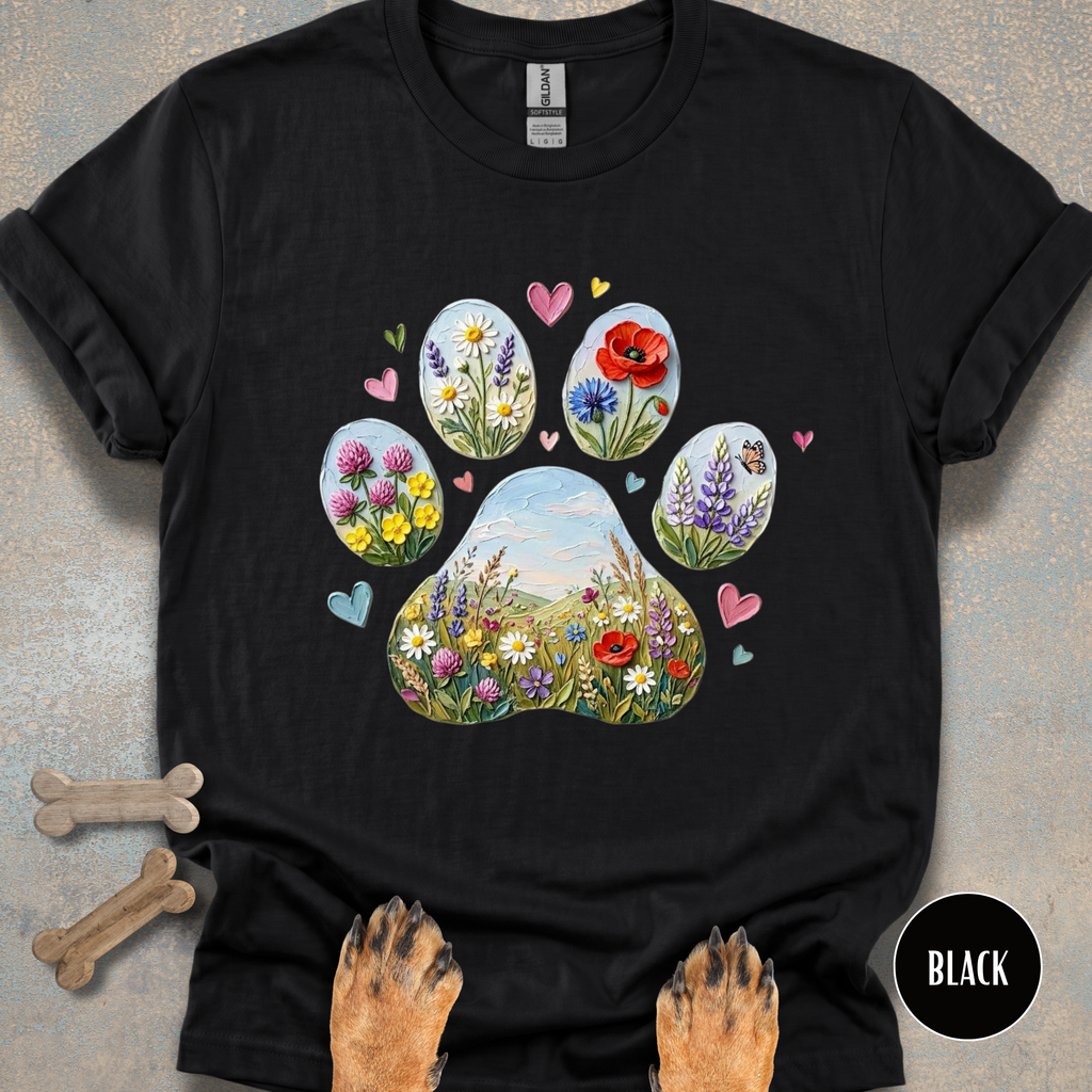 Wildflower Meadow Paw Print T-shirt