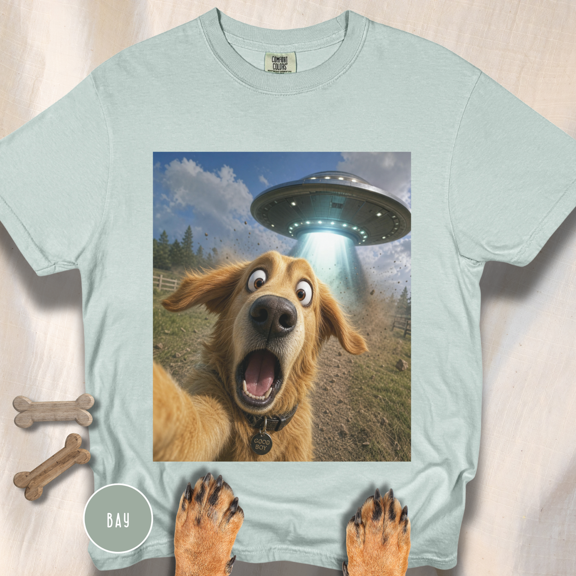 Dog UFO Selfie T-shirt