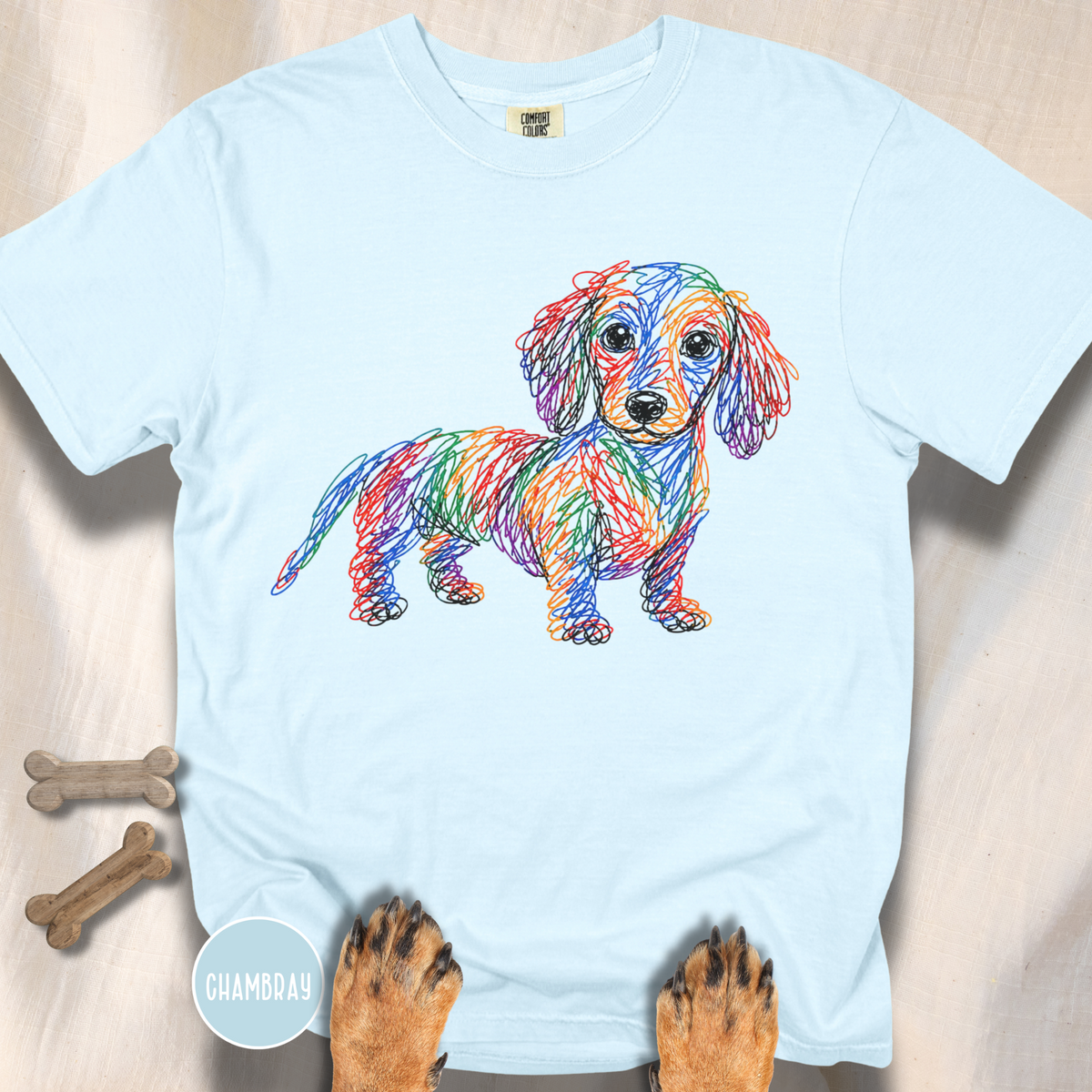 Scribble Dachshund T-shirt