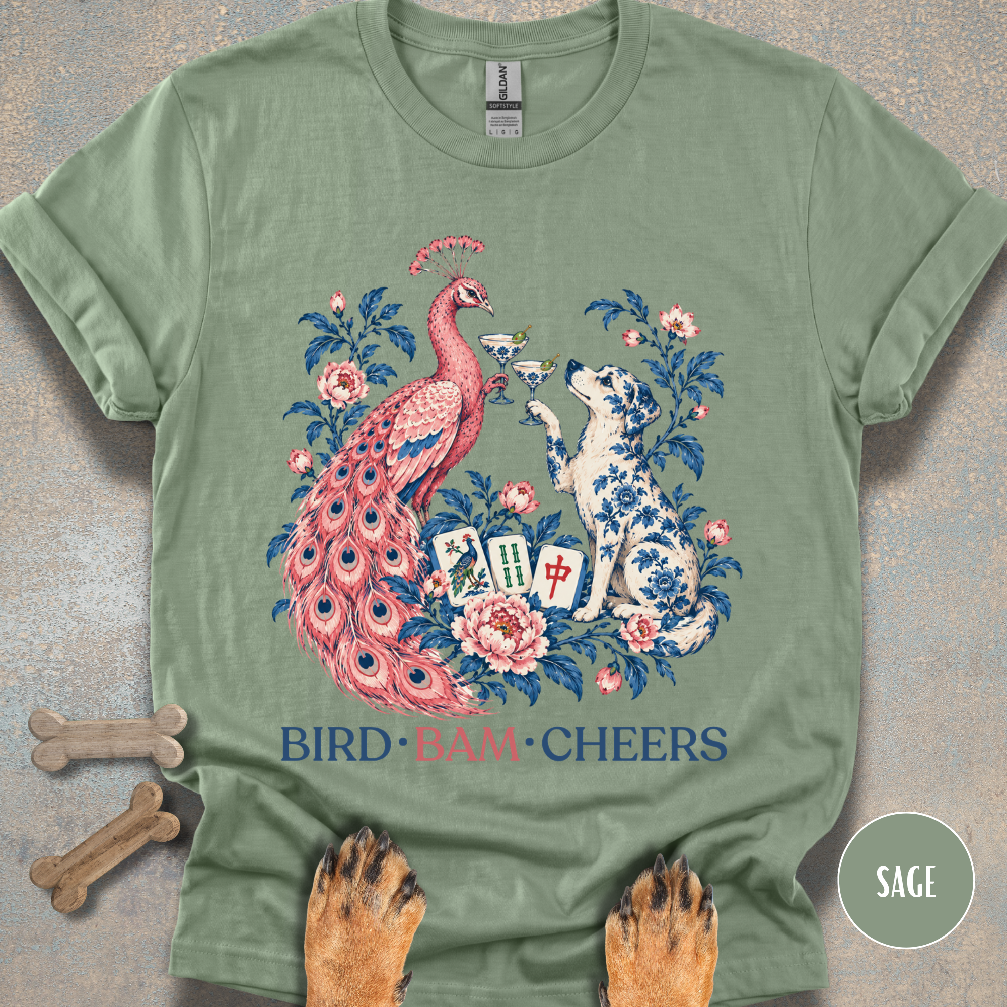 Mah Jong Bird Bam Cheers  T-shirt