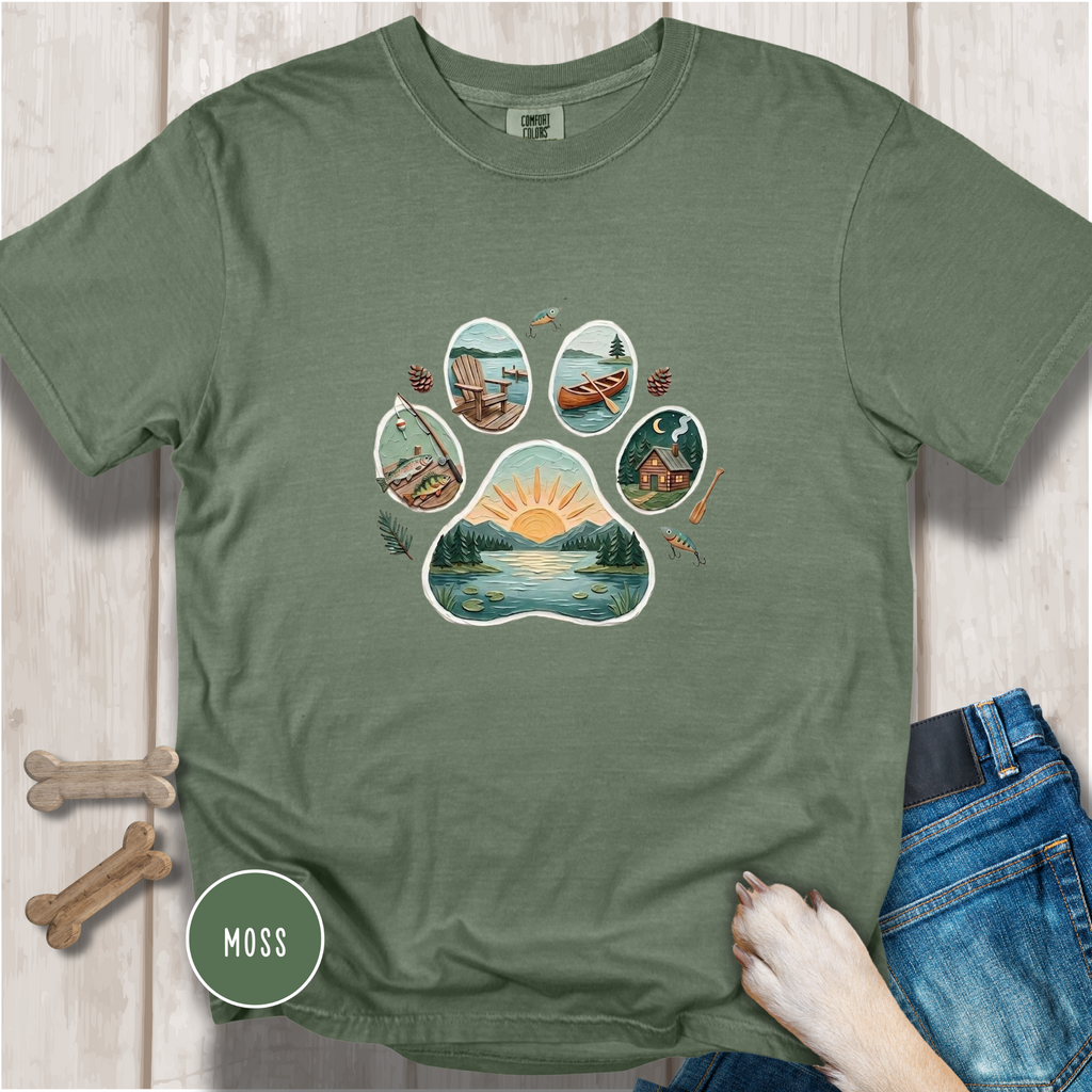 Lake Life Dog Paw T-Shirt