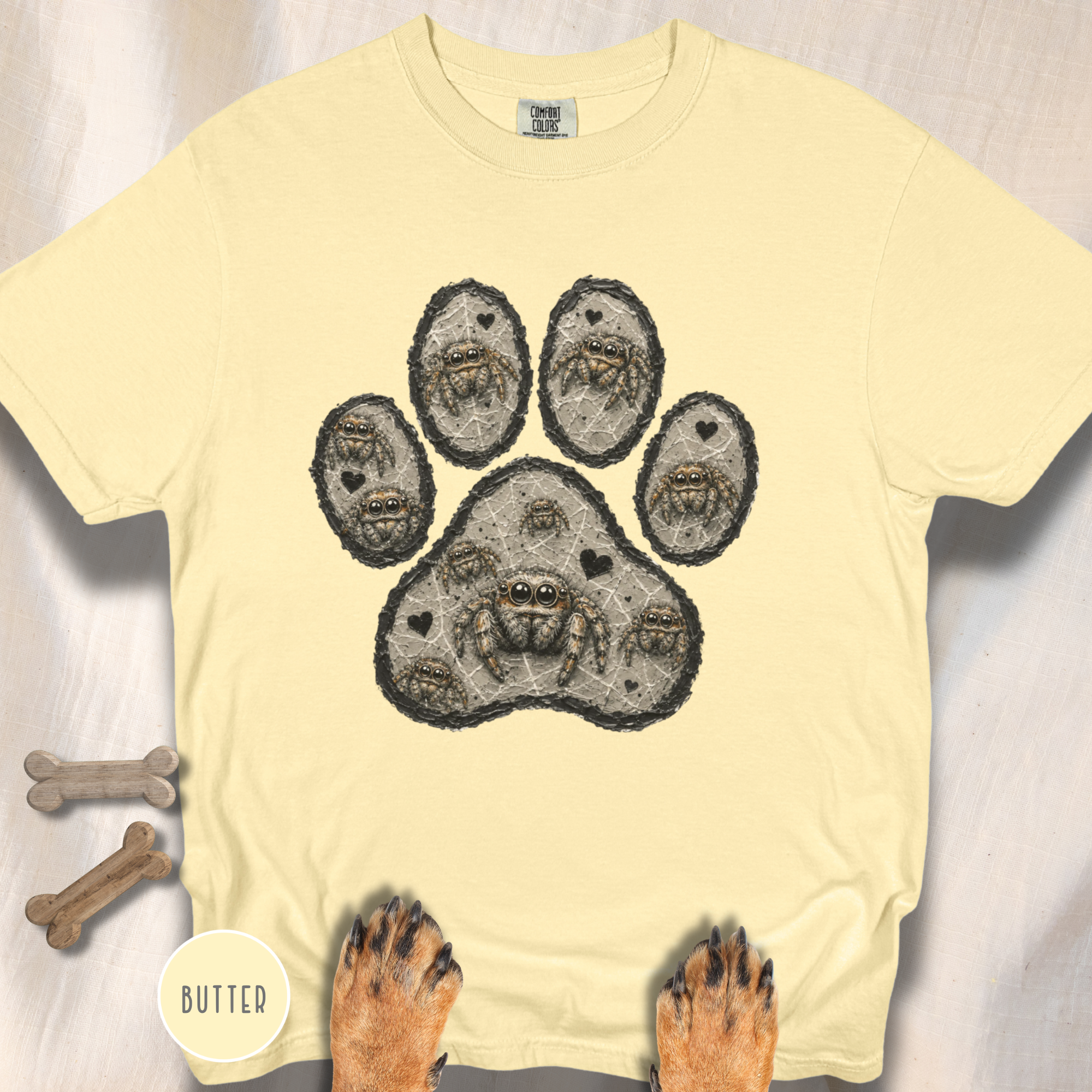 Jumping Spider Paw Print T-shirt