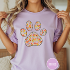 Fall Flowers Dog Paw T-shirt