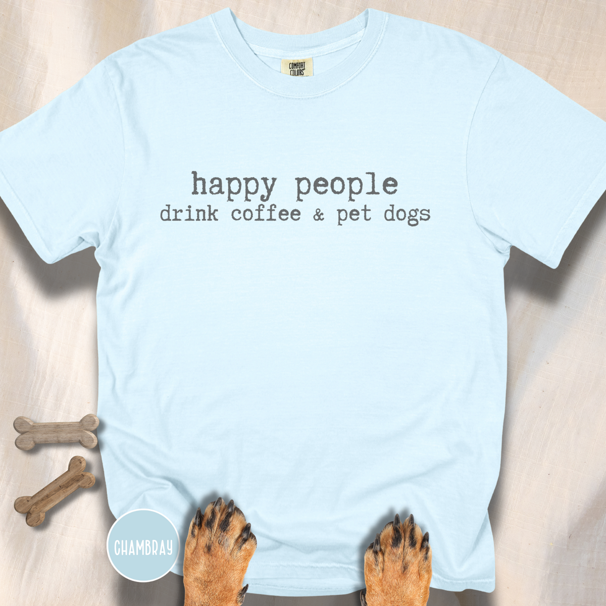 Happy People Drink Coffee and Pet Dogs T-shirt