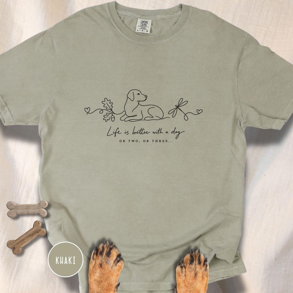 Life is Better with a Dog or Two or Three in Fall T-shirt