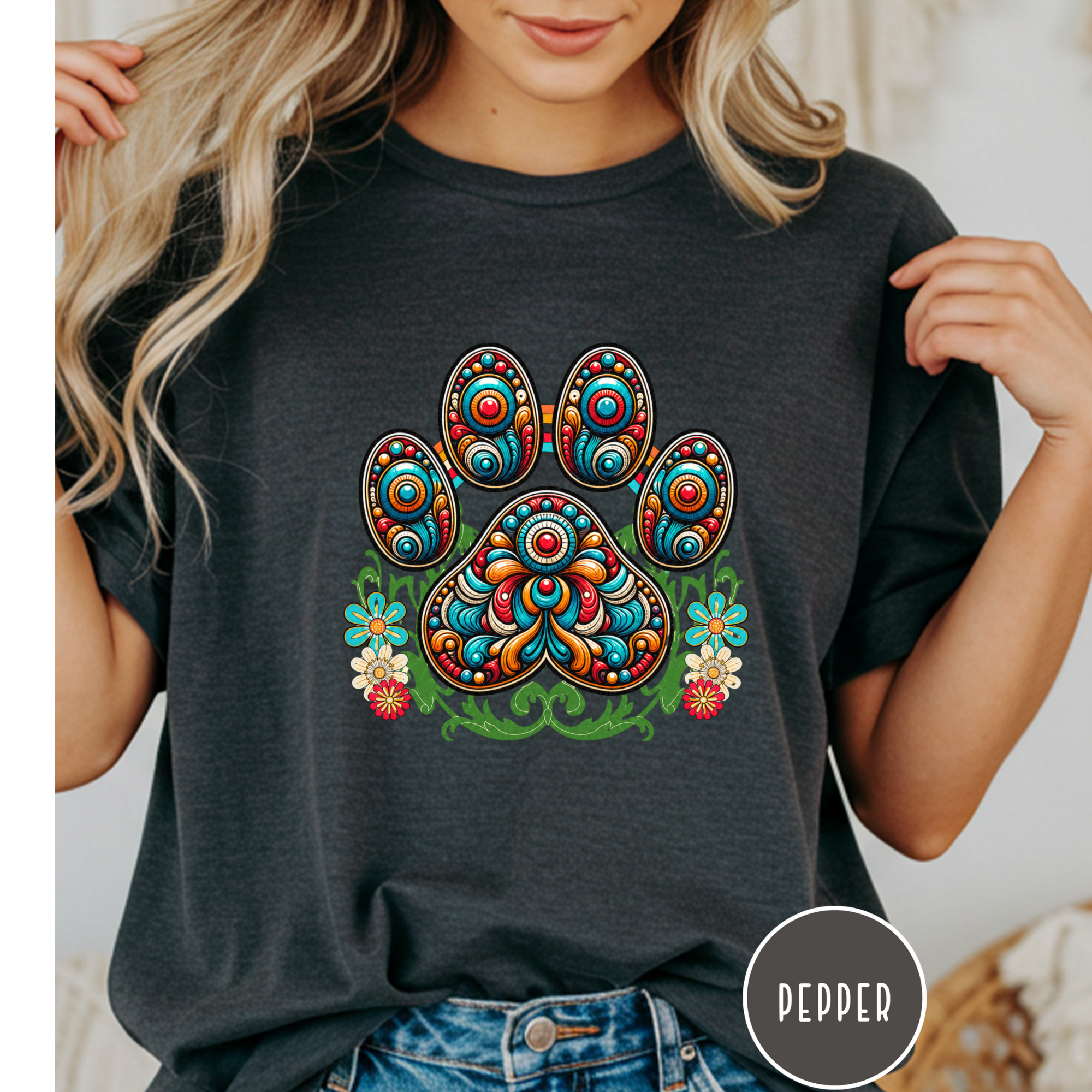 Groovy Mandela Paw Print T-shirt