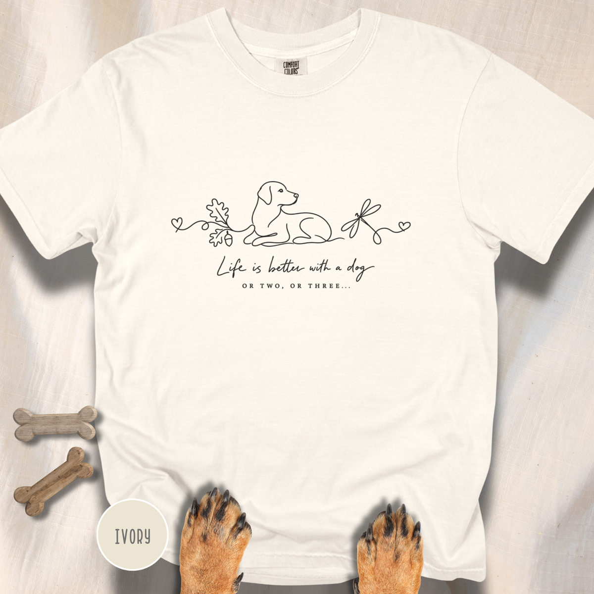 Life is Better with a Dog or Two or Three in Fall T-shirt