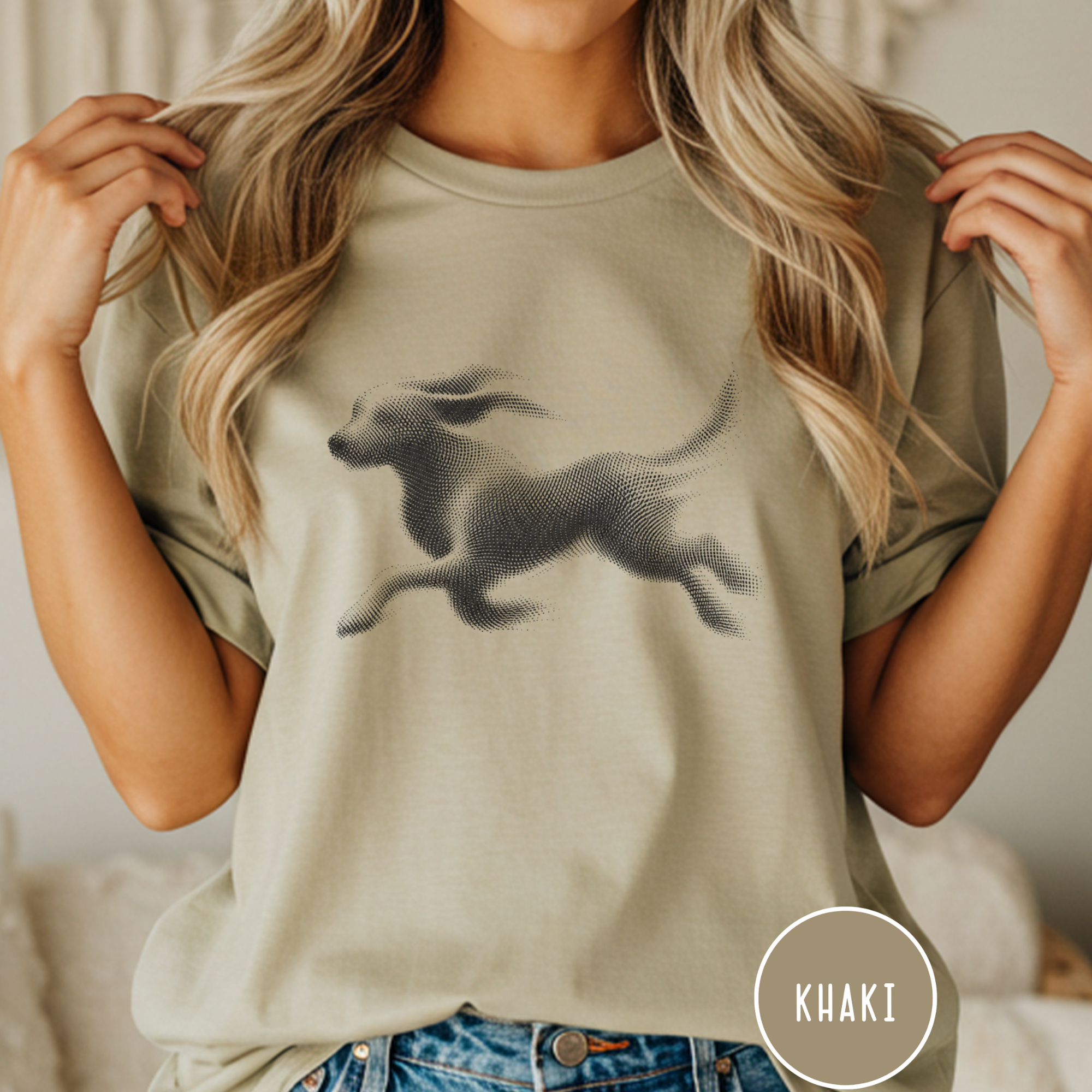 Running Dog Optical Art T-shirt