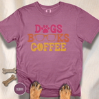 Dogs Books Coffee T-shirt
