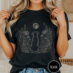 Dog in the Garden on a Moonlit Night T-shirt
