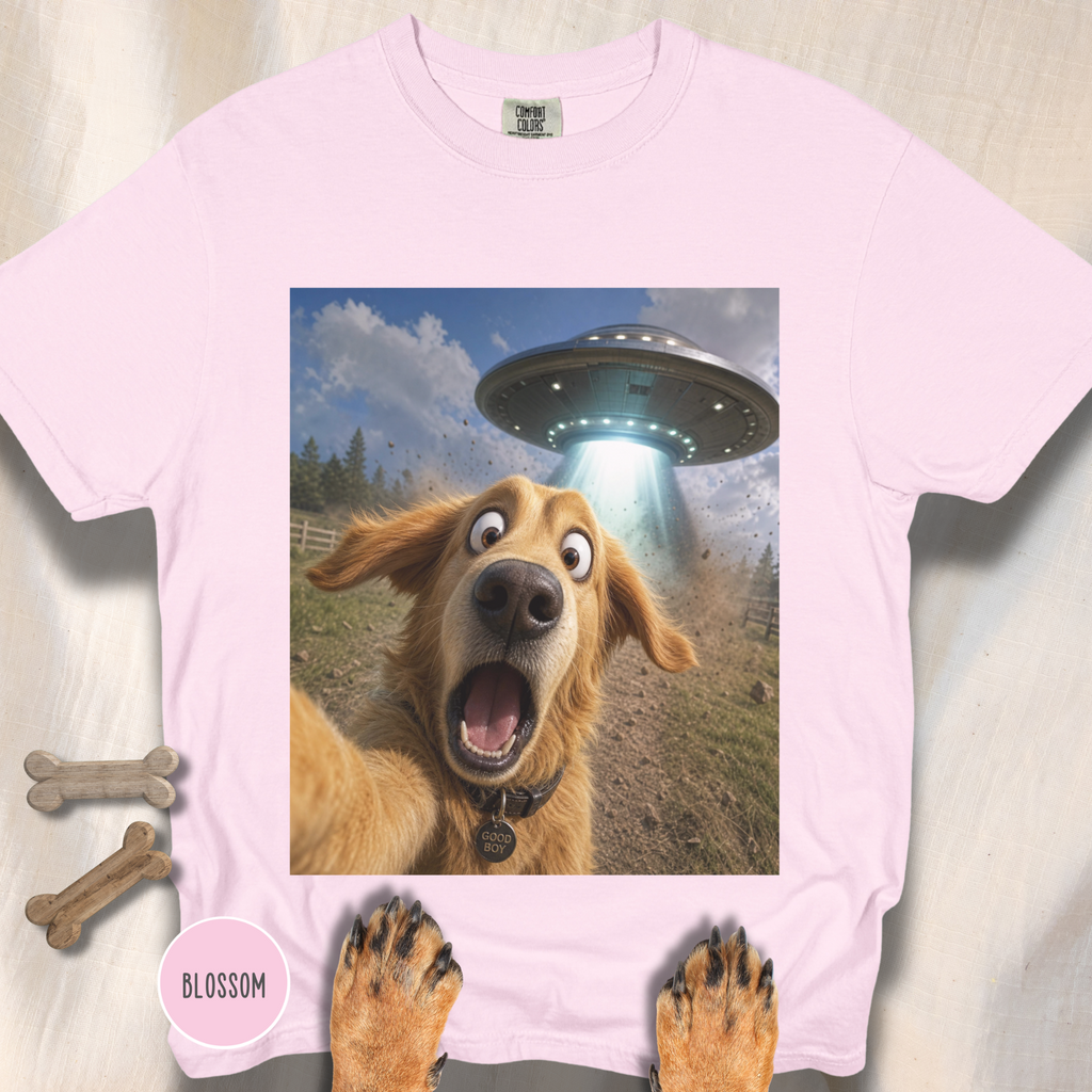 Dog UFO Selfie T-shirt