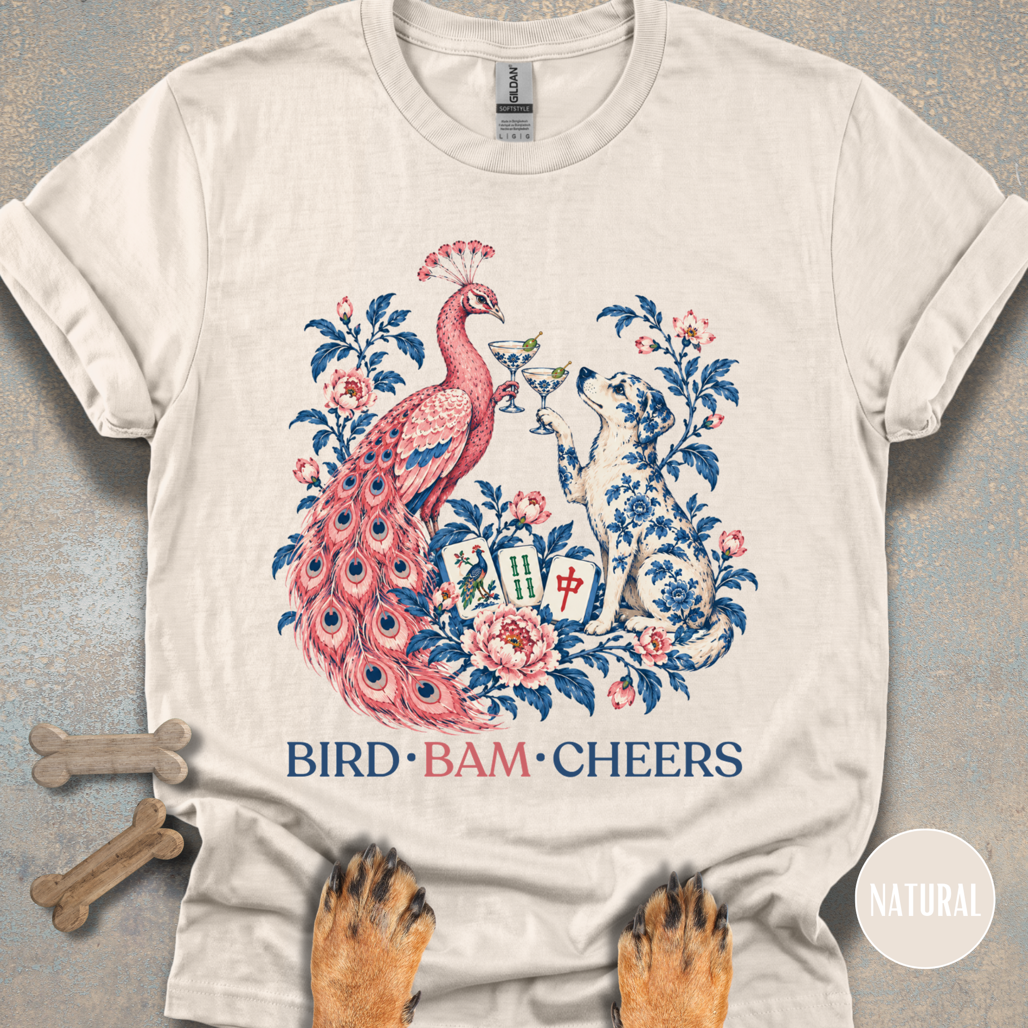 Mah Jong Bird Bam Cheers  T-shirt