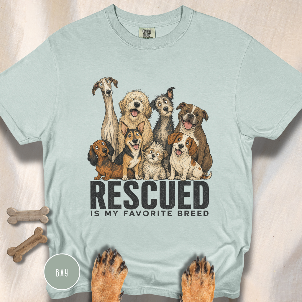 Rescued is My Favorite Breed Group Photo T-shirt