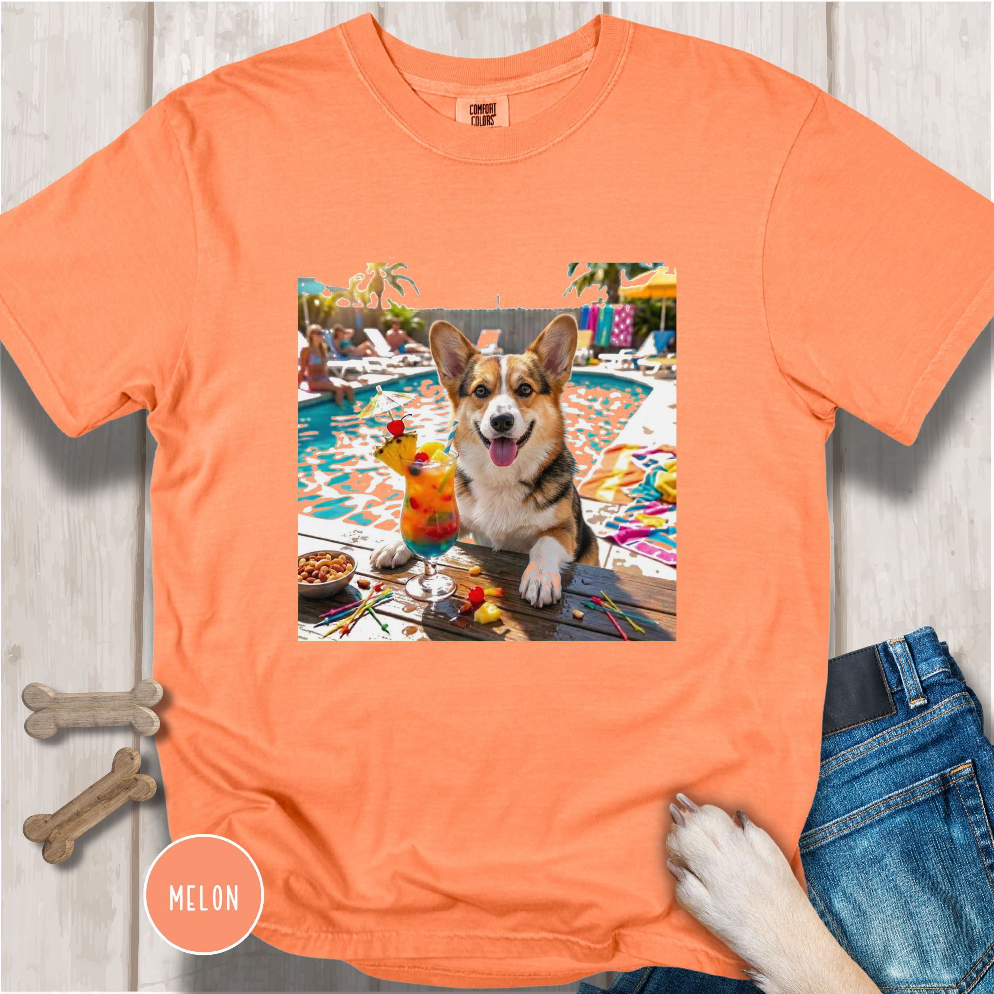 Corgi Pool Party T-Shirt