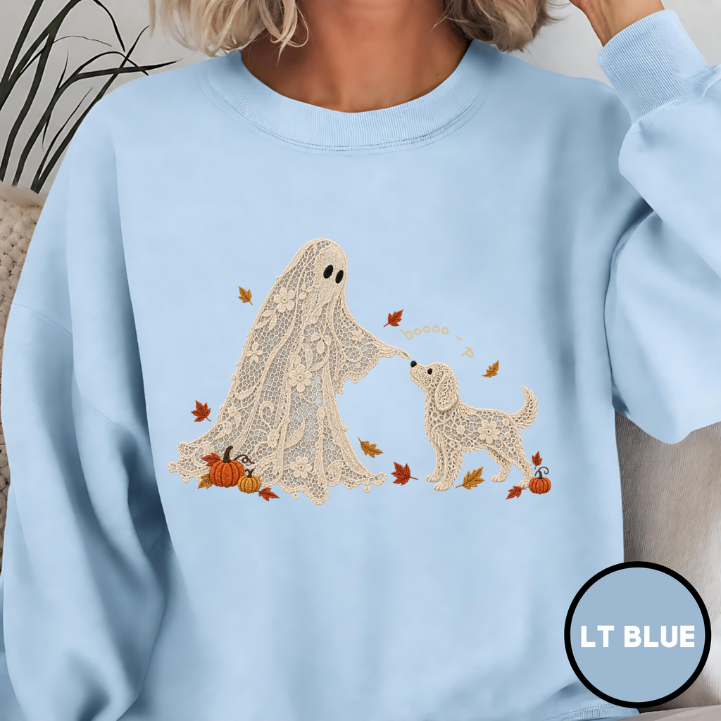 Lace Ghost and Dog Boooo-p Sweatshirt