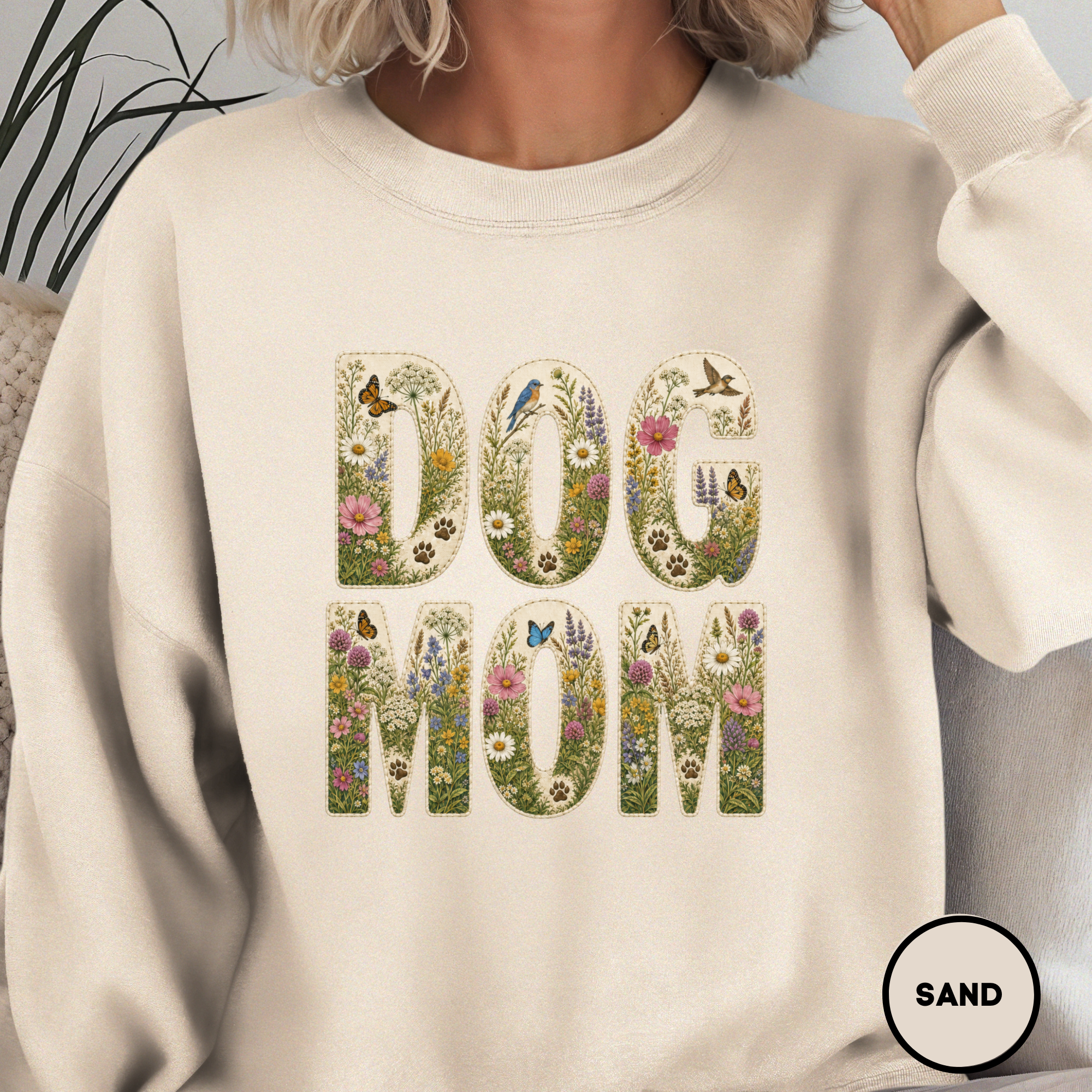 Dog Mom Wildflower Crewneck Sweatshirt