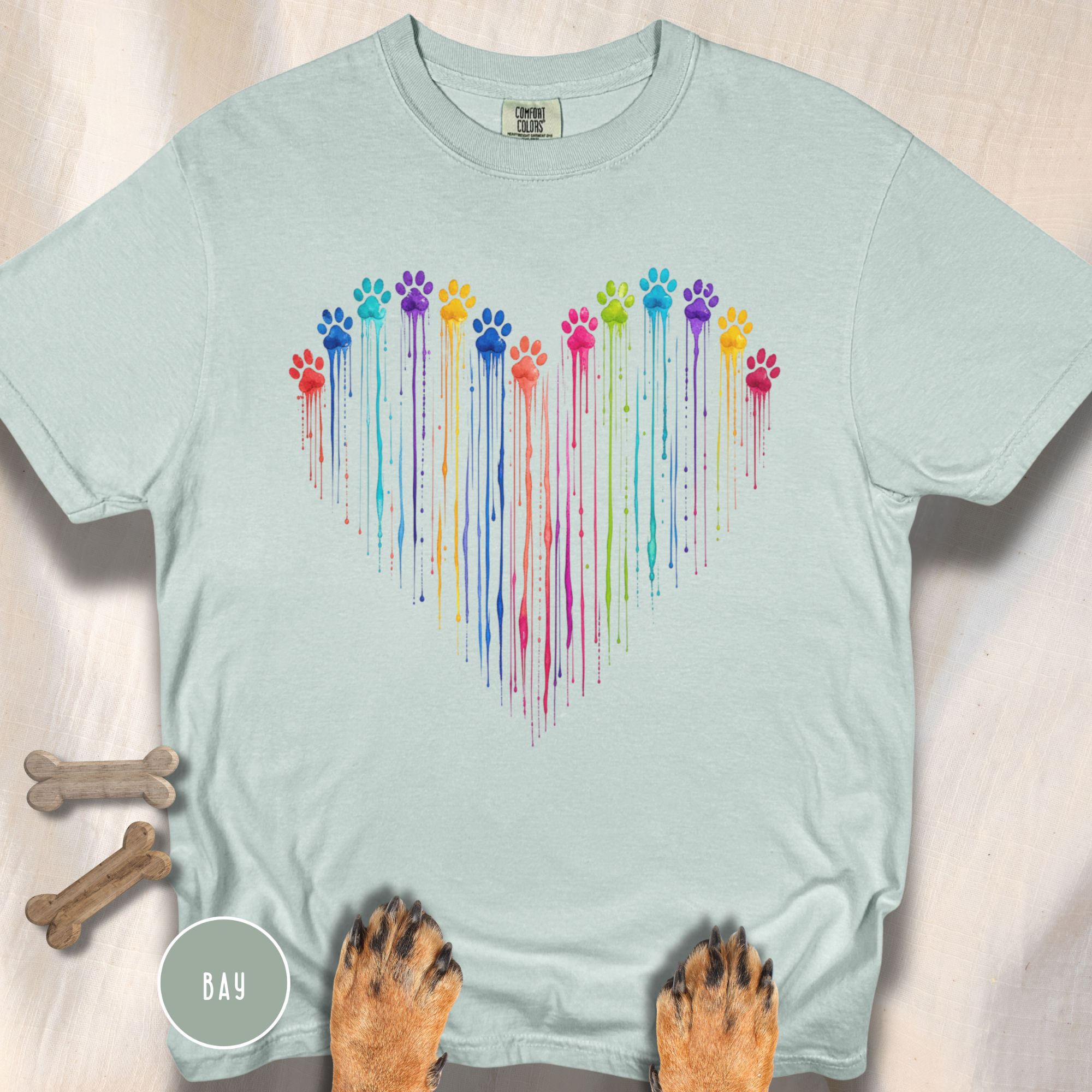 Paw Print Paint Heart T-shirt
