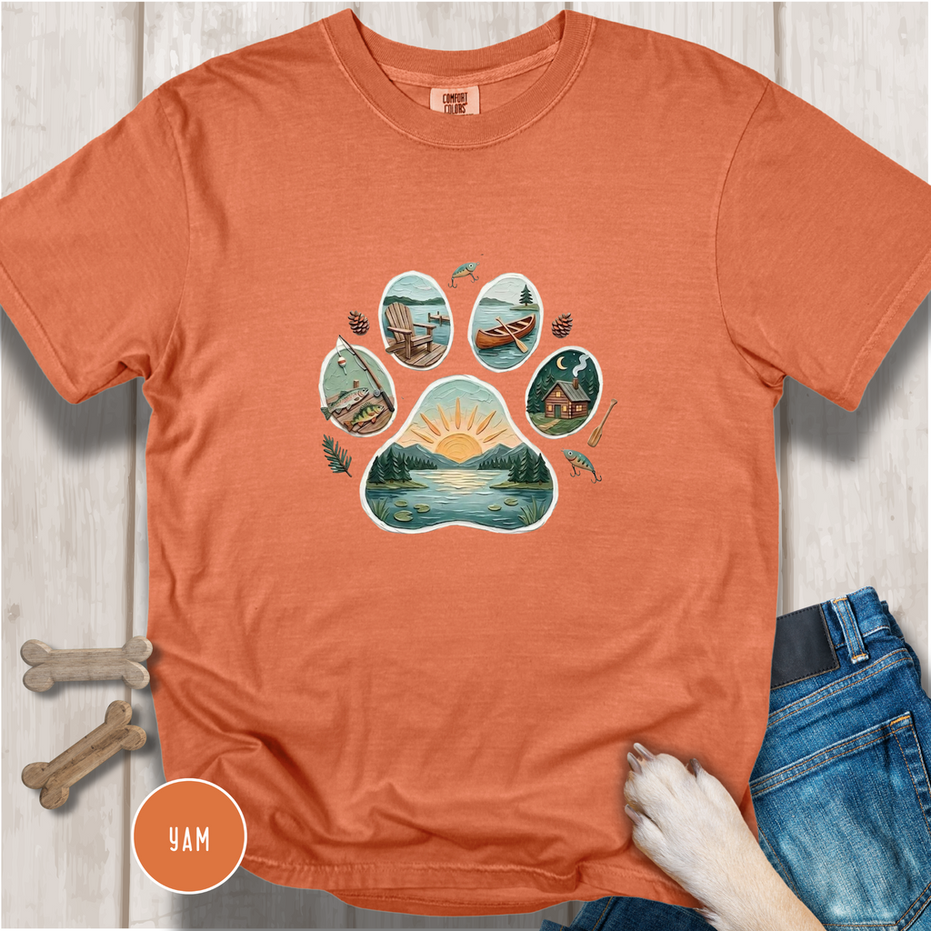 Lake Life Dog Paw T-Shirt