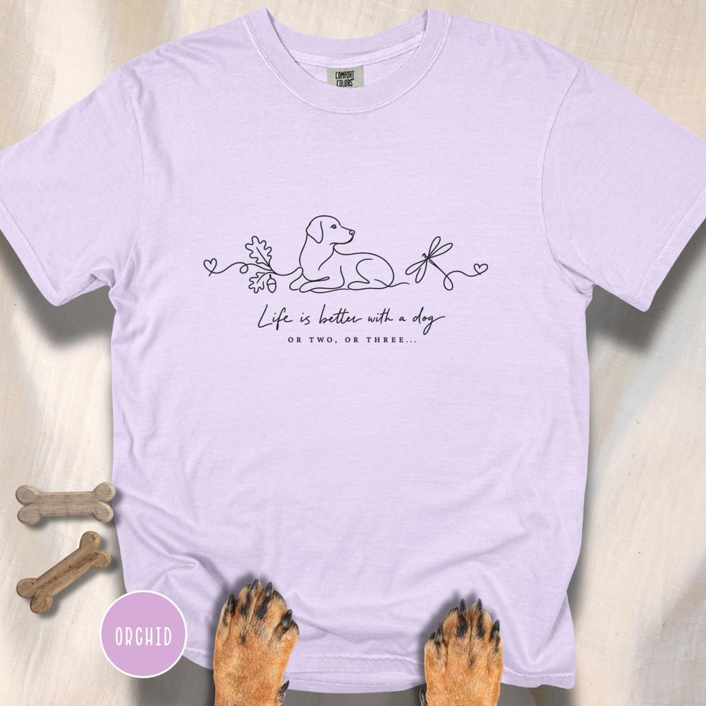 Life is Better with a Dog or Two or Three in Fall T-shirt