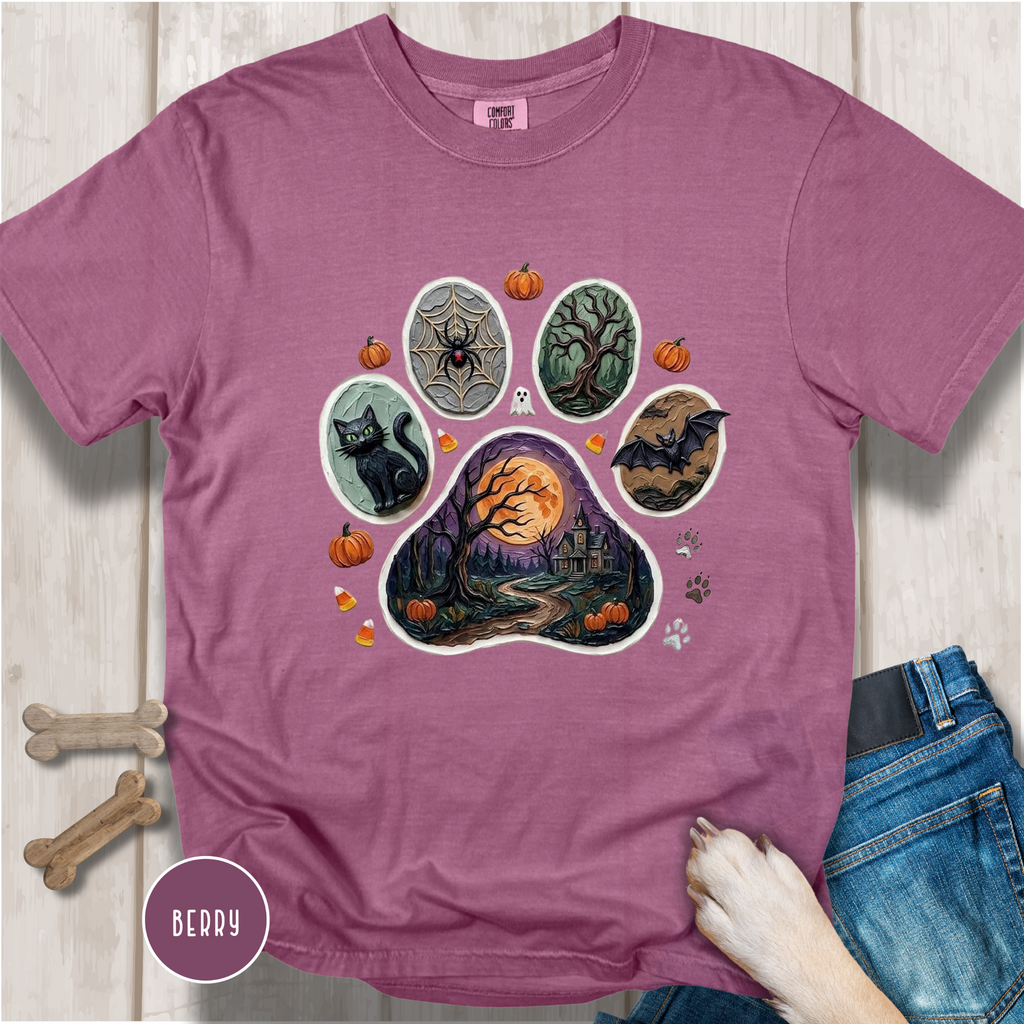 Haunted Trails Dog Paw T-Shirt