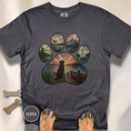 Sail Away Stained Glass Paw Print T-shirt
