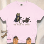We Walk at Dawn Dog and Frog T-shirt