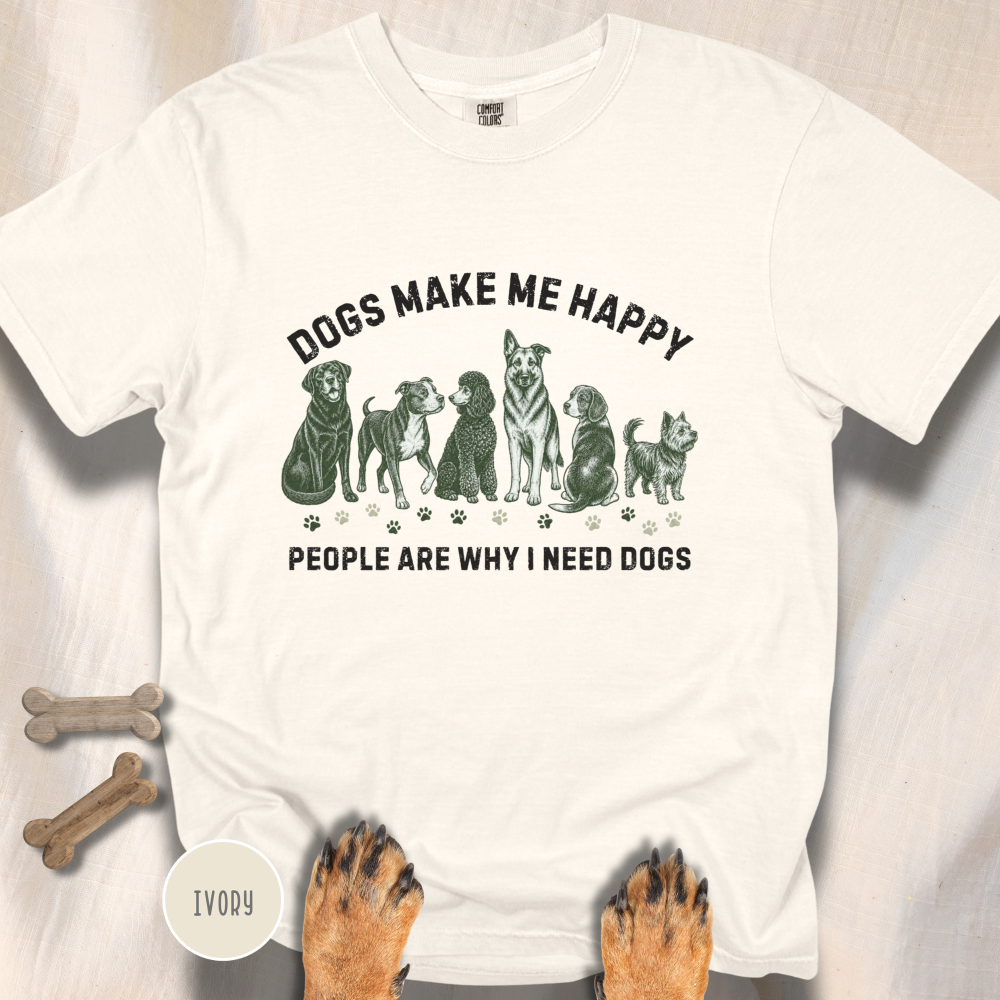 Dogs Make Me Happy, People are Why I Need Dogs T-shirt