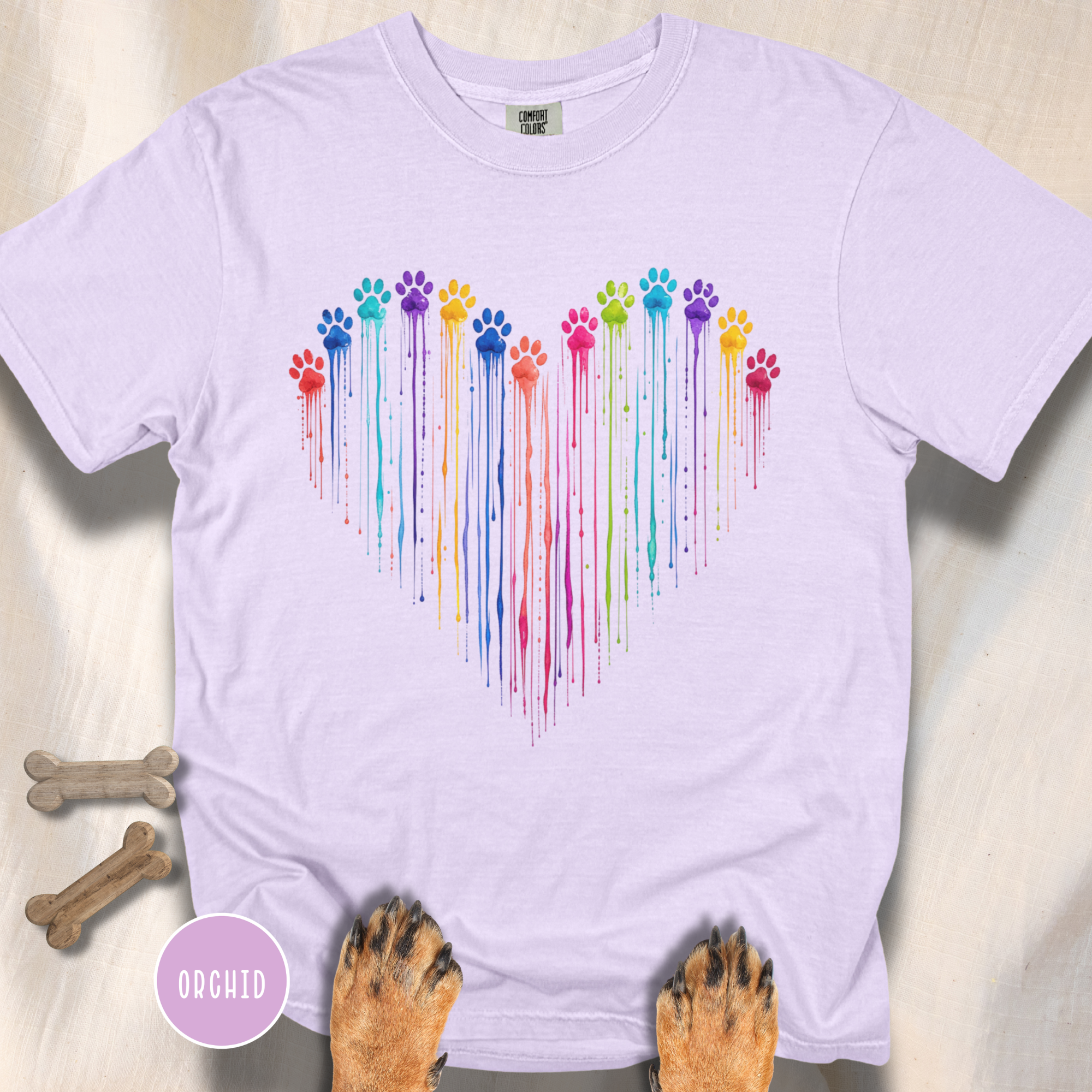 Paw Print Paint Heart T-shirt