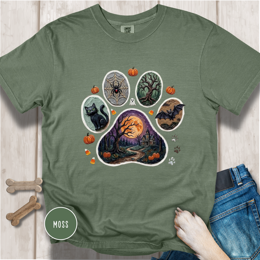 Haunted Trails Dog Paw T-Shirt